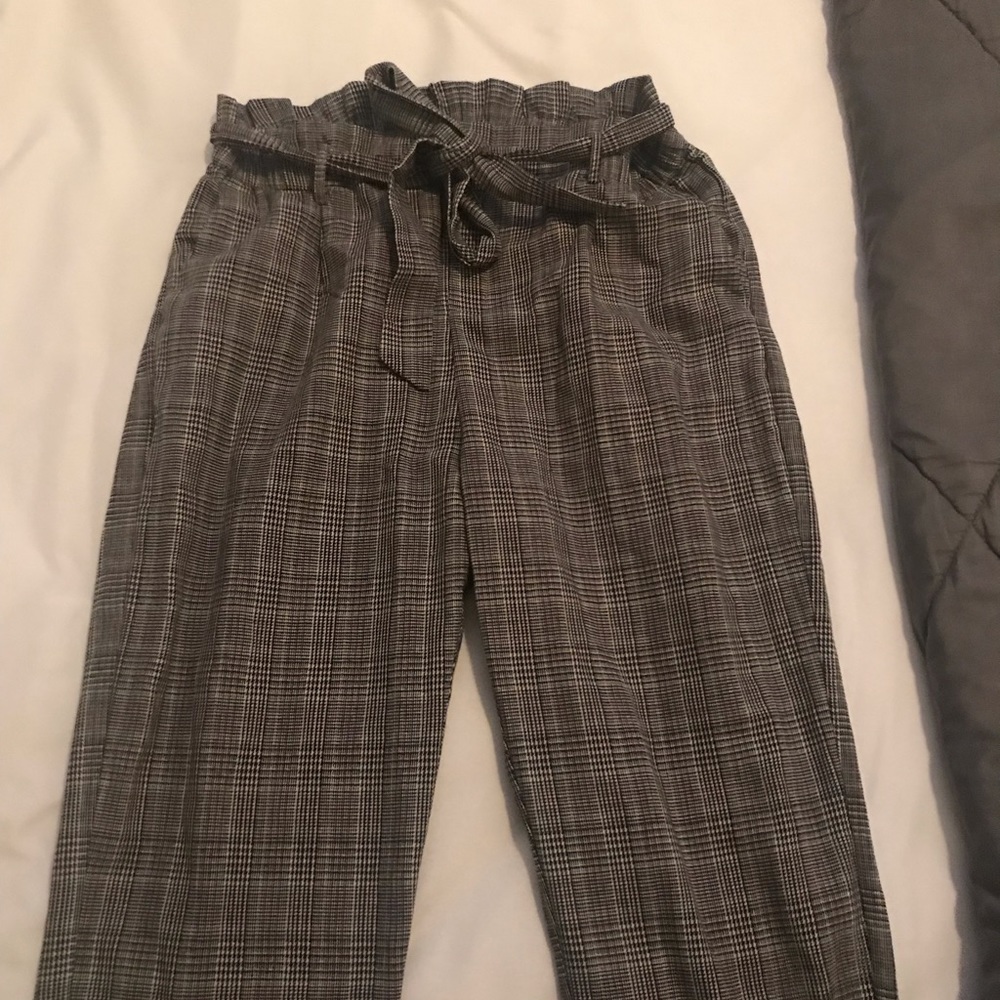 Plaid paper bag pants worn once!